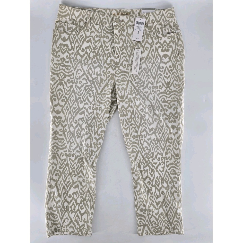 NWT Chico's Platinum Islander 24in Crop Jean Cream & Beige Sz: 2 - W36 x 24"